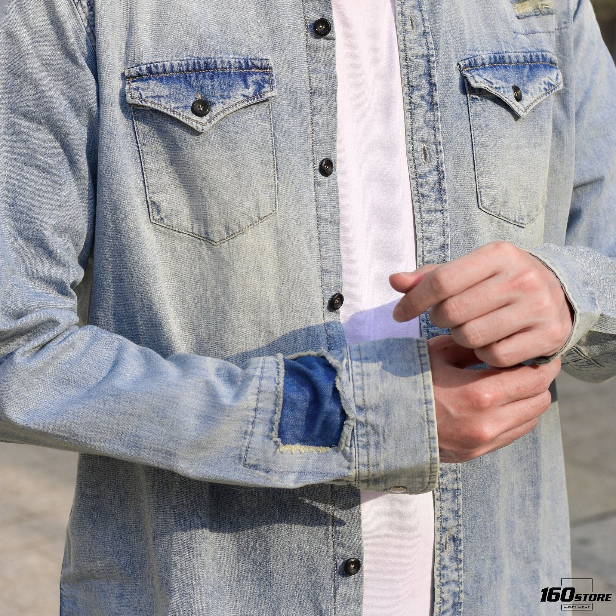 Áo sơmi denim H.M wash ss20