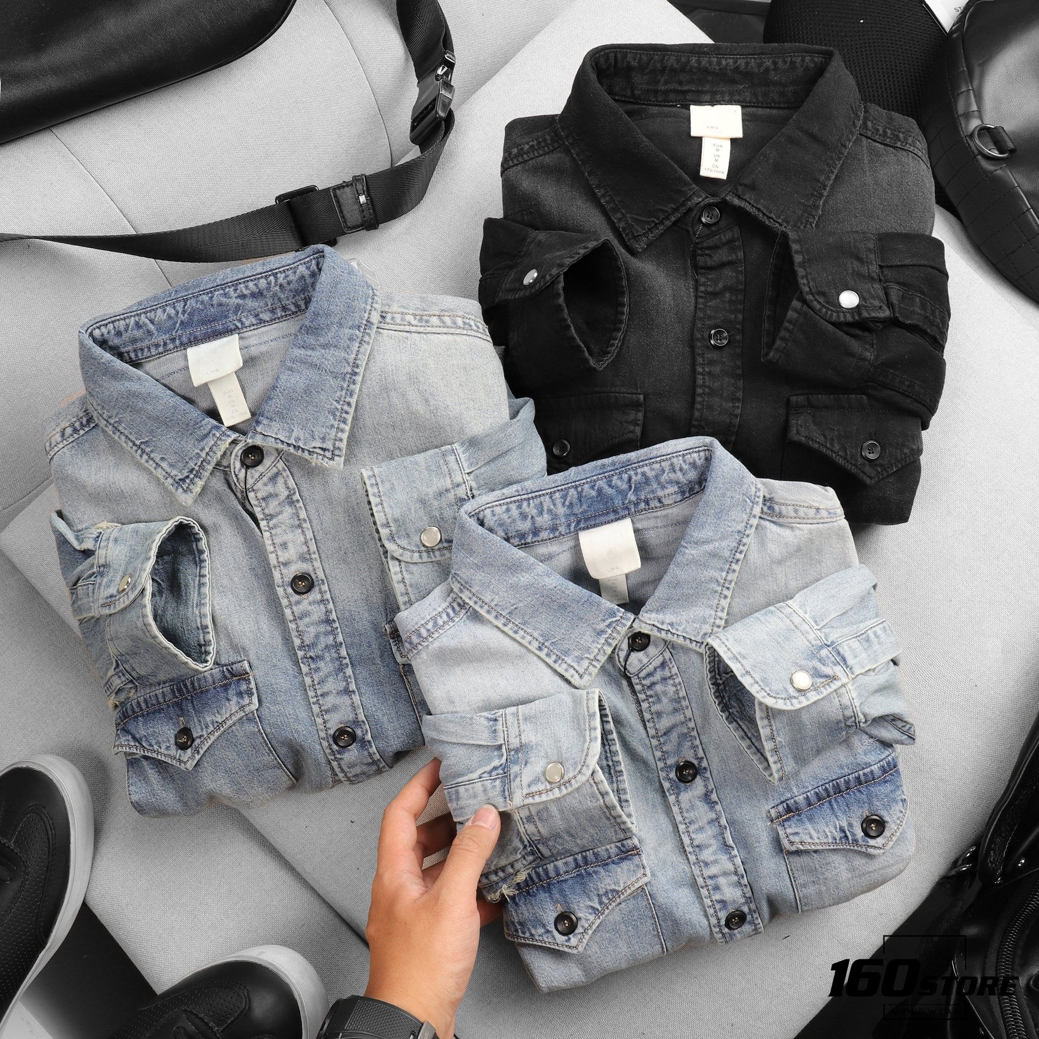 Áo sơmi denim H.M wash ss20