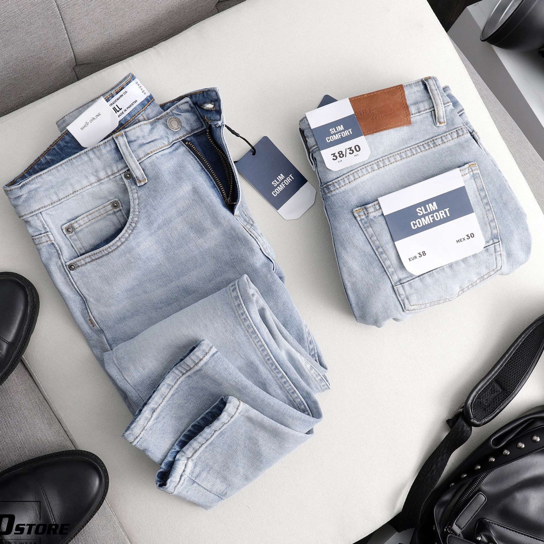 Quần jeans P.B light blue Comfort