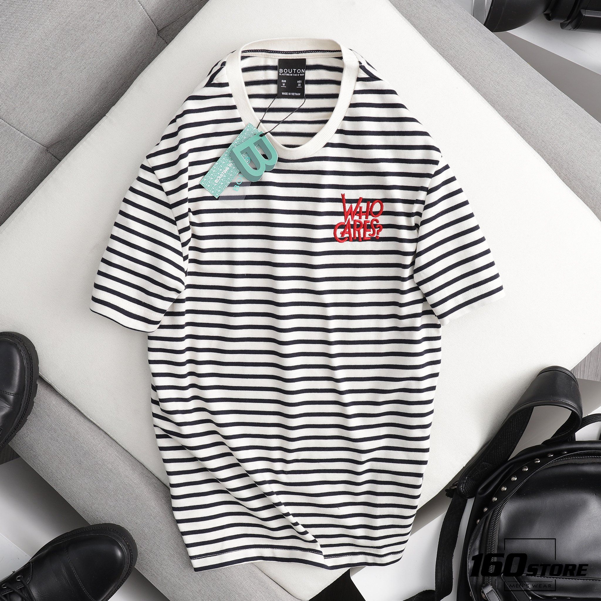 Áo thun BOUTON Striped w Embroidery