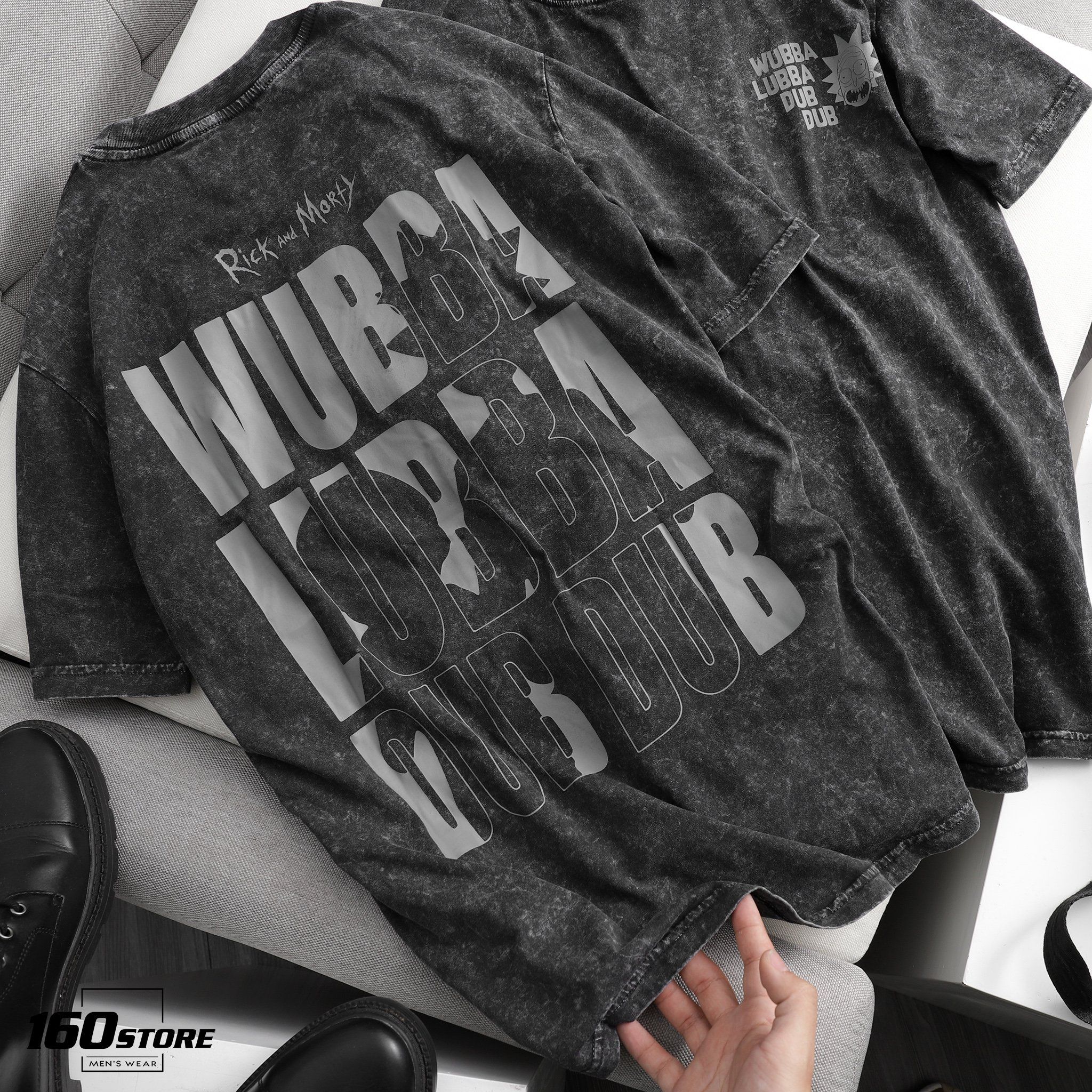 Áo thun BOUTON Rick & M.ty acid wash