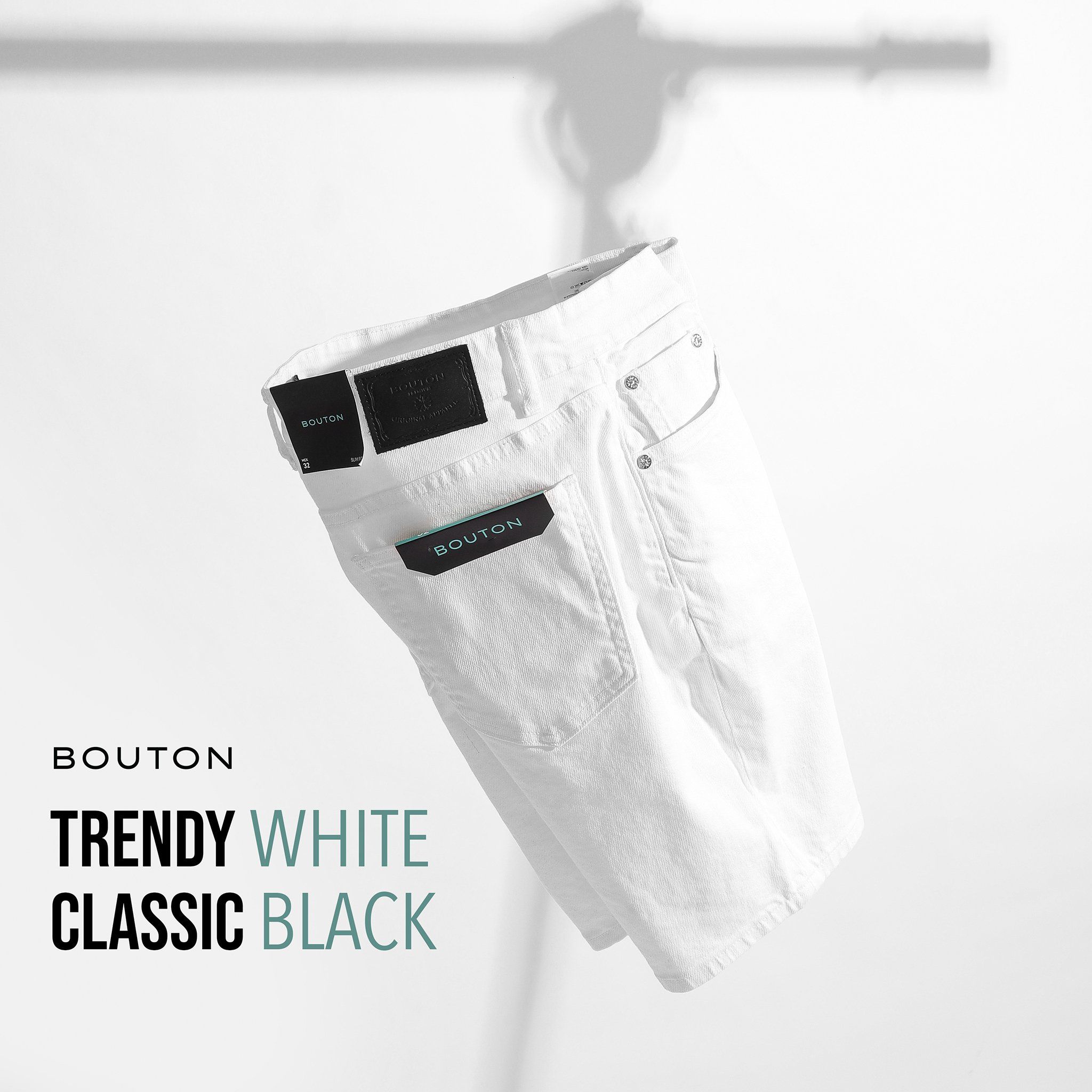 Quần short jeans BOUTON slim