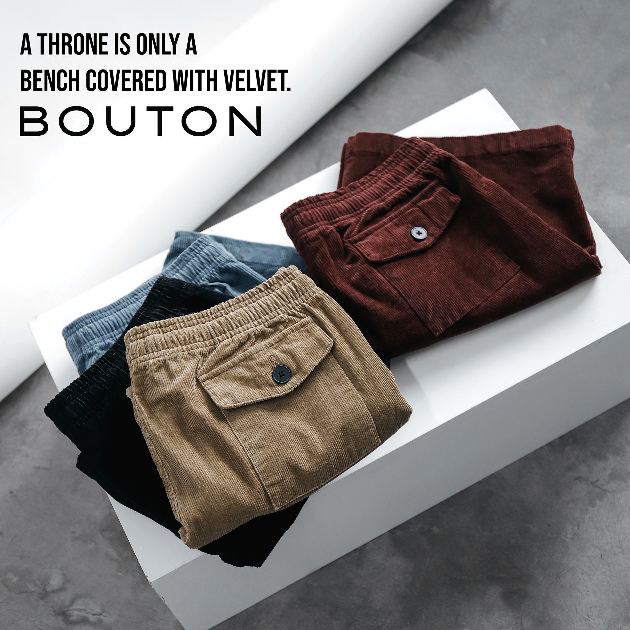 Quần short BOUTON velvet basic