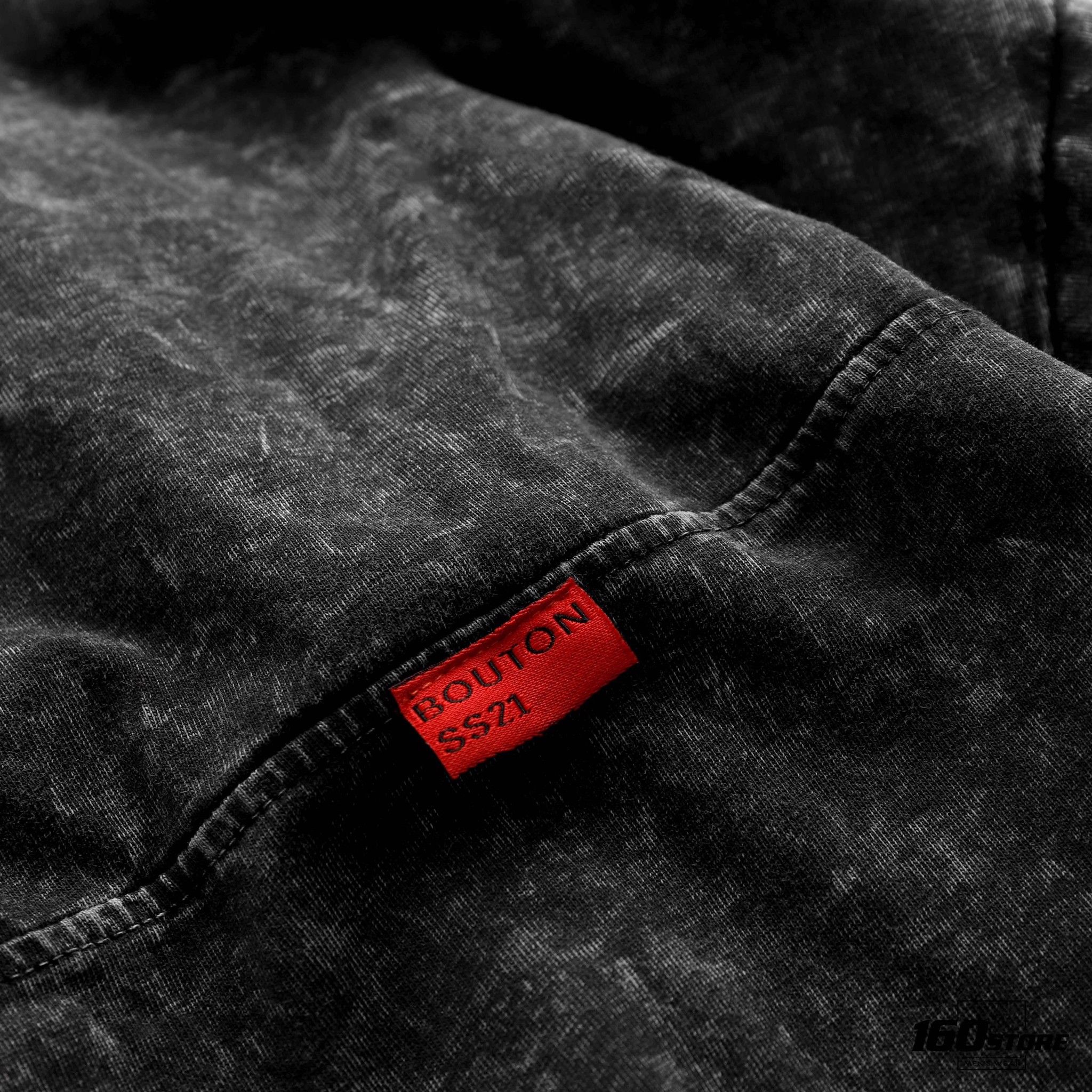 Áo thun BOUTON embroidery acid wash