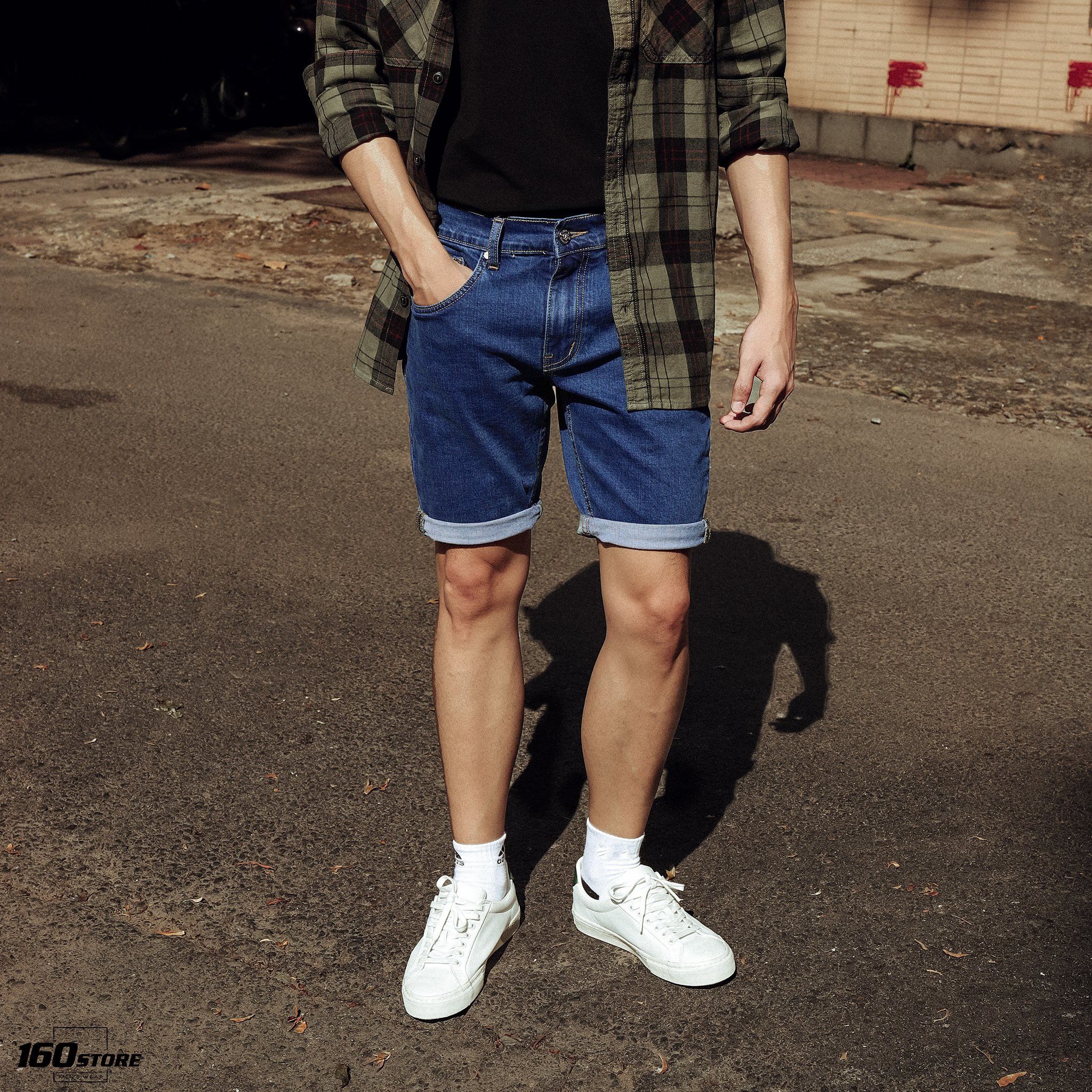 Quần Short Jeans BOUTON Slim