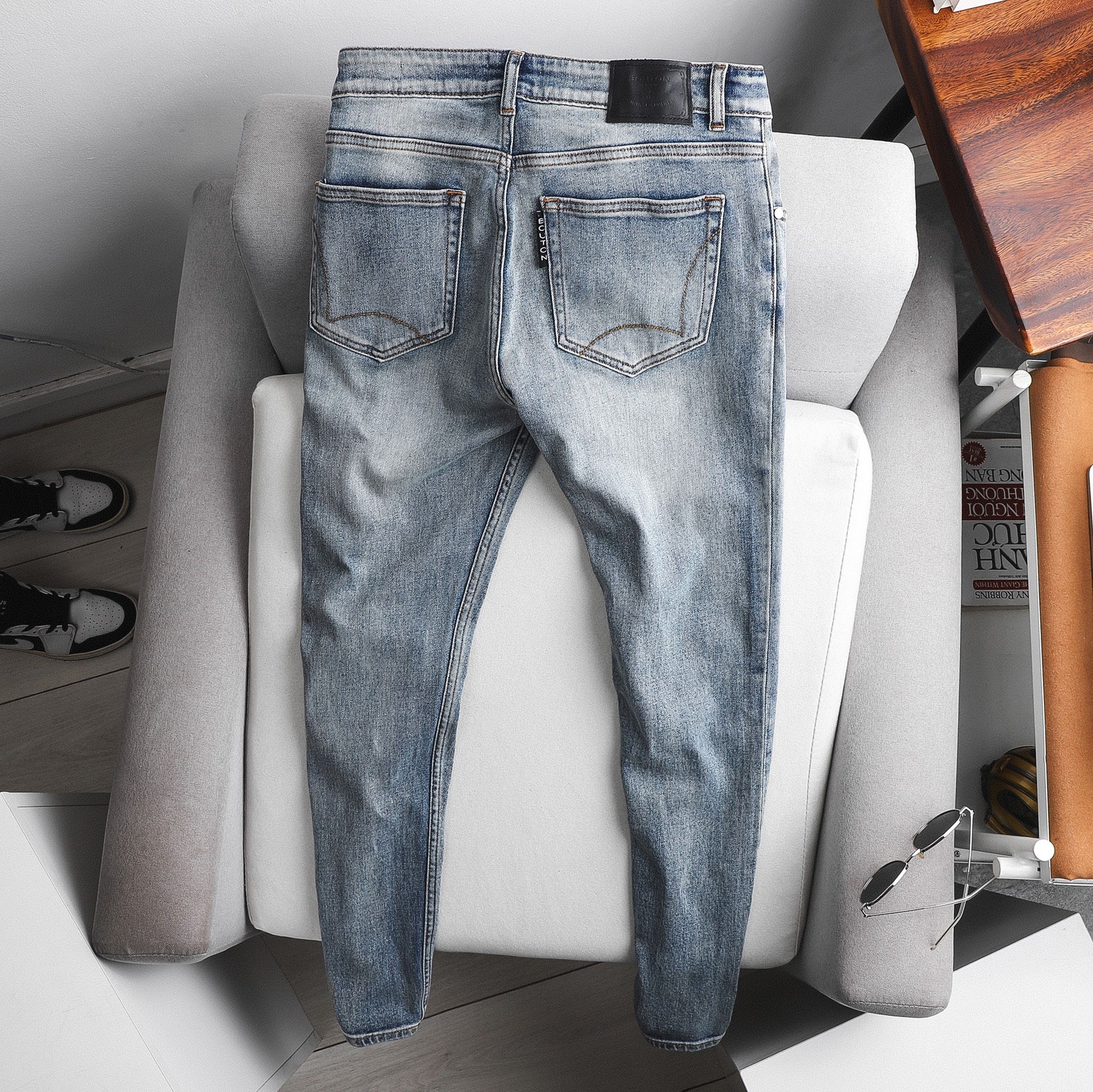 Quần Jeans BOUTON Mix Blue Skinny