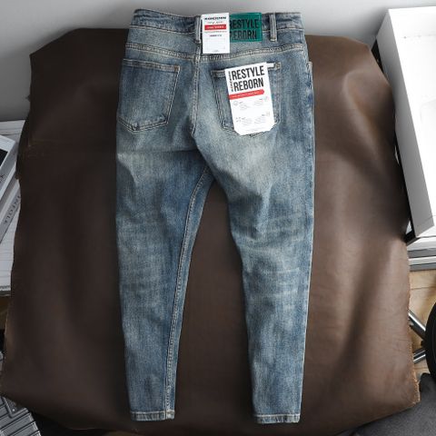 Quần Jean Nam ICONDENIM Mid Blue Wash Distressed