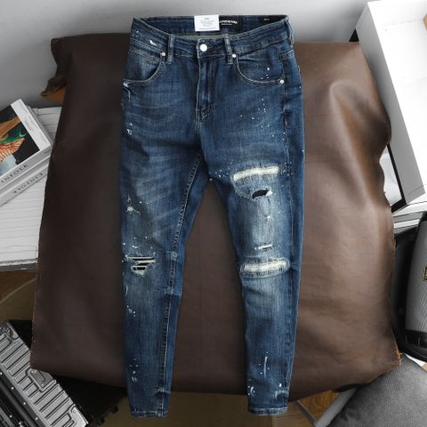 Quần Jean Nam ICONDENIM Skinny Dark Blue Heavy Rips