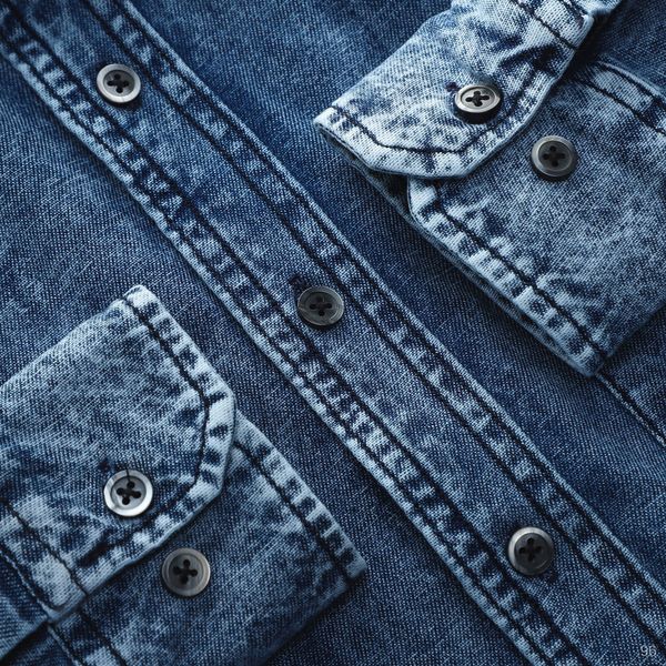 Áo Sơmi Denim Wash ICONDENIM Vertical Stripes Blue