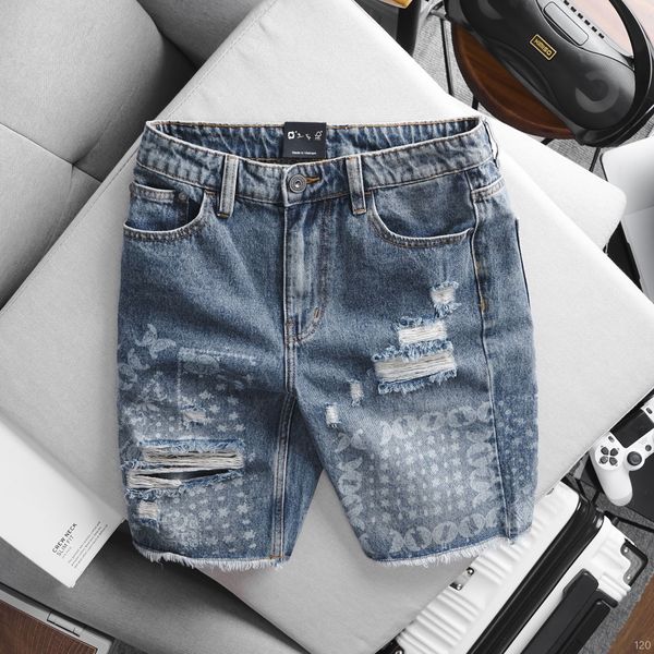 Quần Short Jean Nam ICONDENIM Bandana Pattern Light Blue