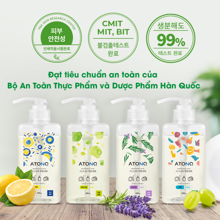 Nước Rửa Bình - Rau Củ Quả Và Chén Bát Thuần Chay Đậm Đặc Atono2
