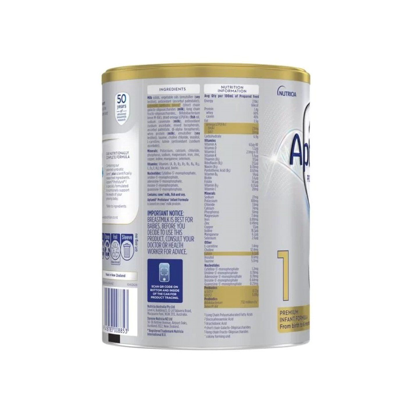 Sữa bột Aptamil Profutura Úc số 1 cho bé từ 0-6 tháng (900g) - CT