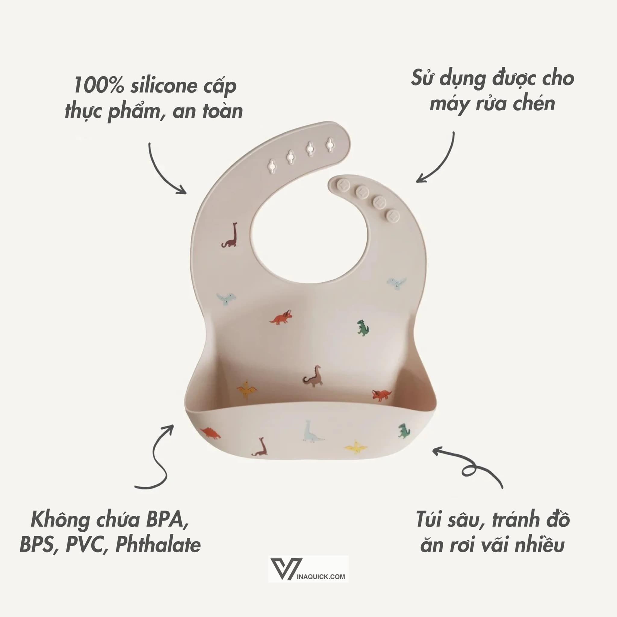 Yếm Ăn Dặm Silicone Mushie