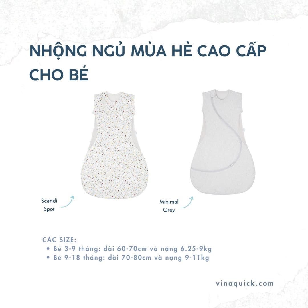 Túi Ngủ Purflo Mùa Hè Cao Cấp Cho Bé 0.5 Tog - Scandi Spot