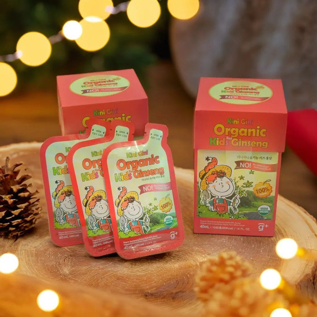 NƯỚC HỒNG SÂM HỮU CƠ TRẺ EM KINI GINI KIDS KJH (10 GÓI)