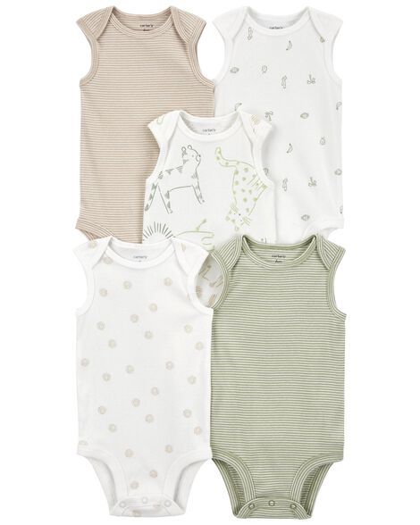 Set 5 Bodysuit Carter's Tam Giác Sát Nách Hoạ Tiết Động Vật