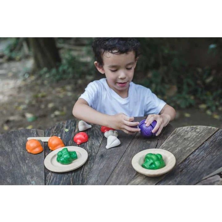 Đồ Chơi Gỗ PlanToys Bộ Cắt Rau Củ 5 Màu Sắc Cho Bé 18M+