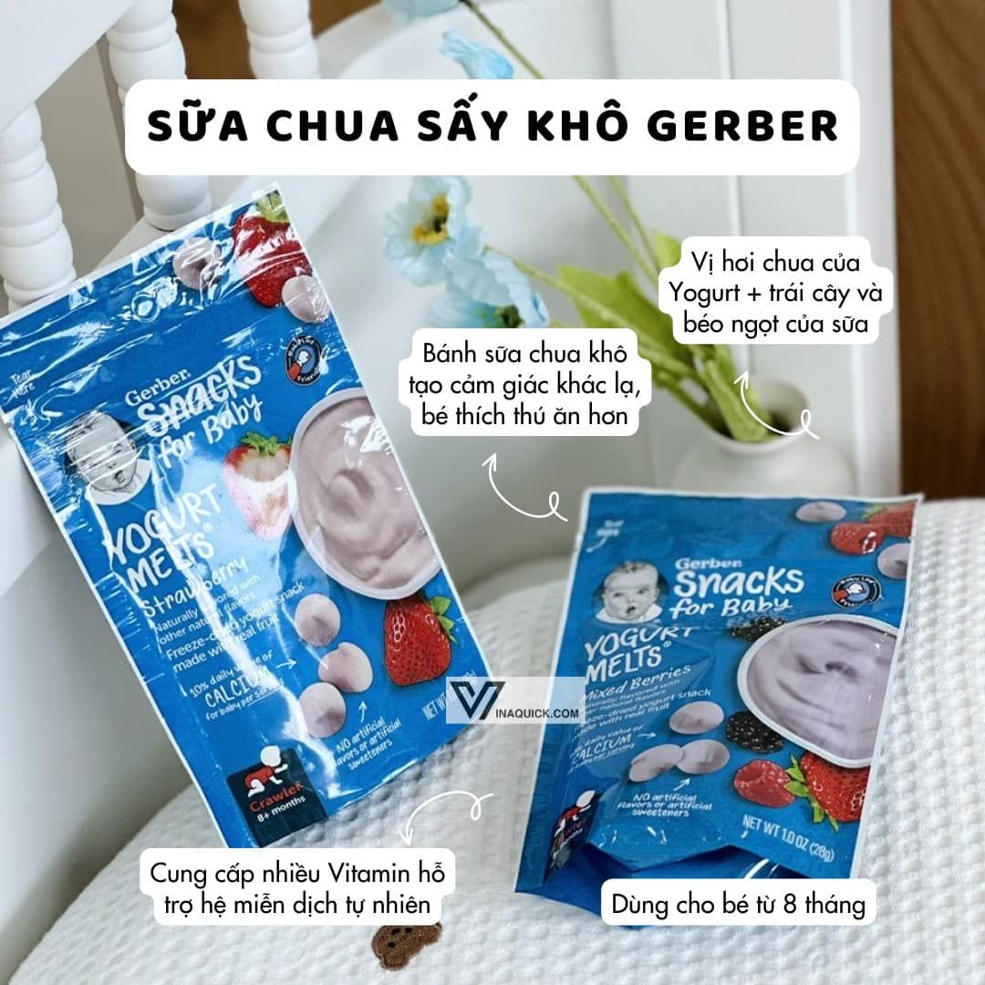 SỮA CHUA KHÔ GERBER CHO BÉ TỪ 8M+ (28G)