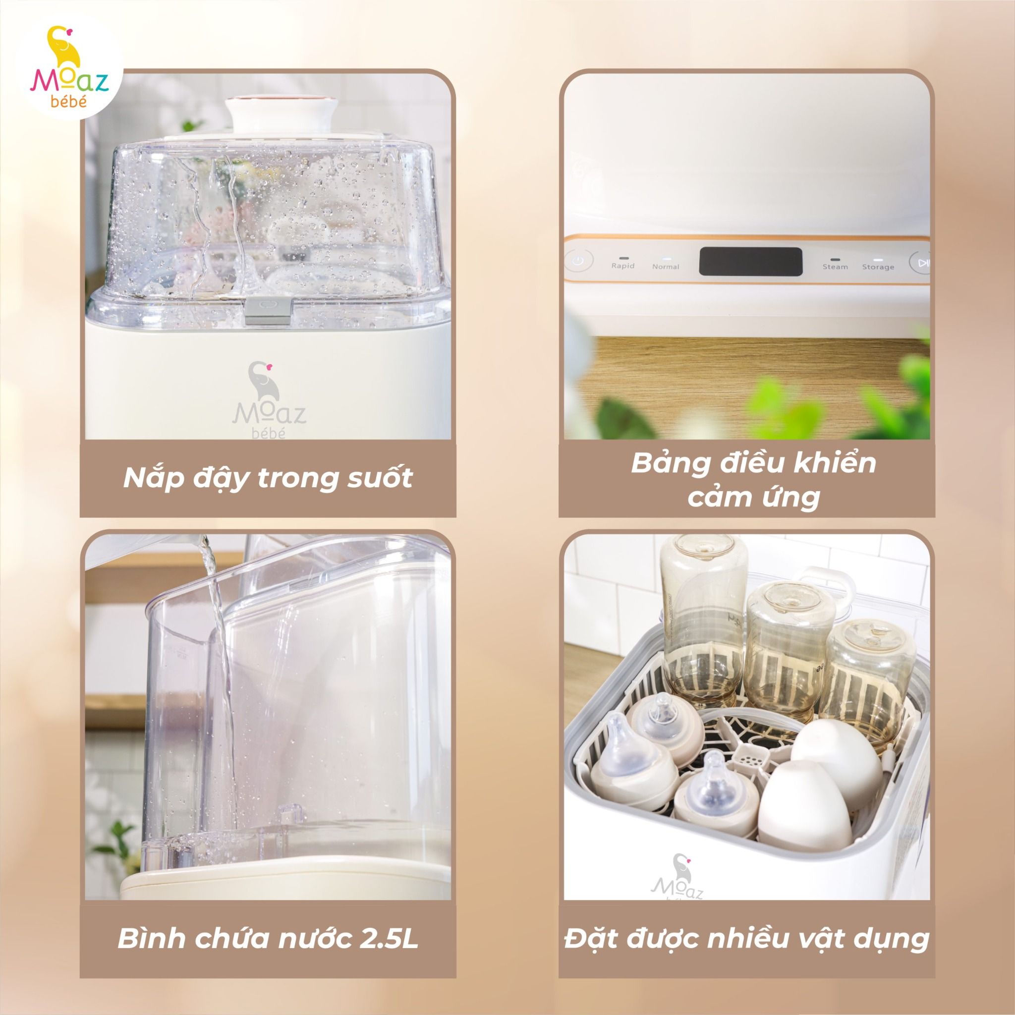Máy rửa bình sữa Moaz BéBé MB-064