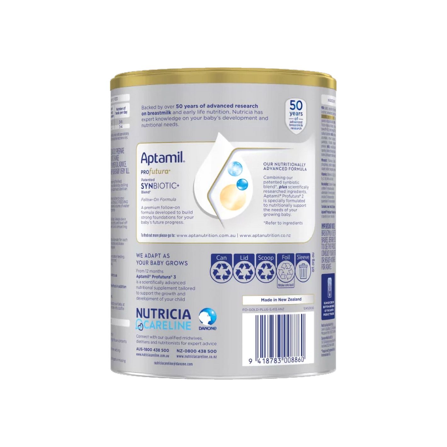 Sữa bột Aptamil Profutura Úc số 2 cho bé từ 6-12 tháng (900g) - CT