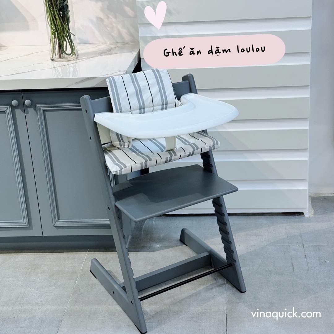 Ghế Ăn Dặm LouLou (Nguyên Set) - Màu Xám
