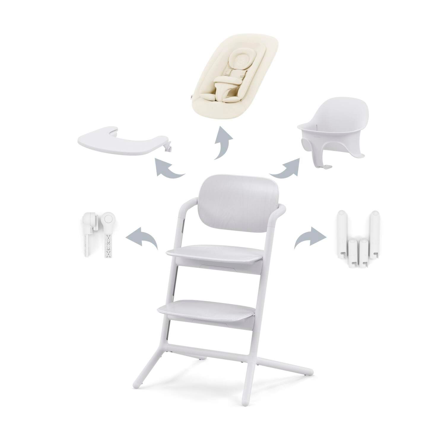 Ghế Ăn Dặm Cybex LEMO 4 in 1 - Màu All White