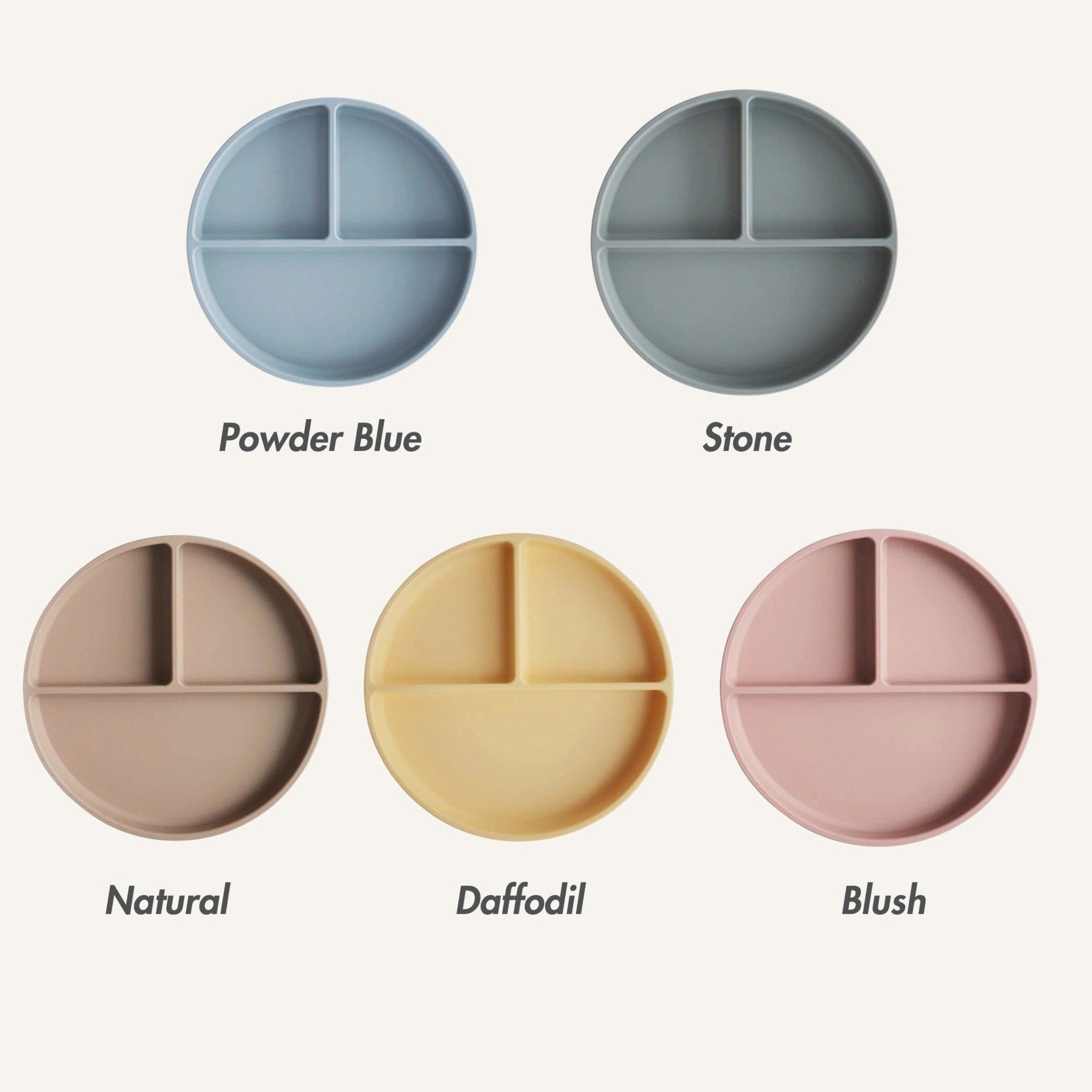 Khay Ăn Dặm Chia Ngăn Silicone Mushie