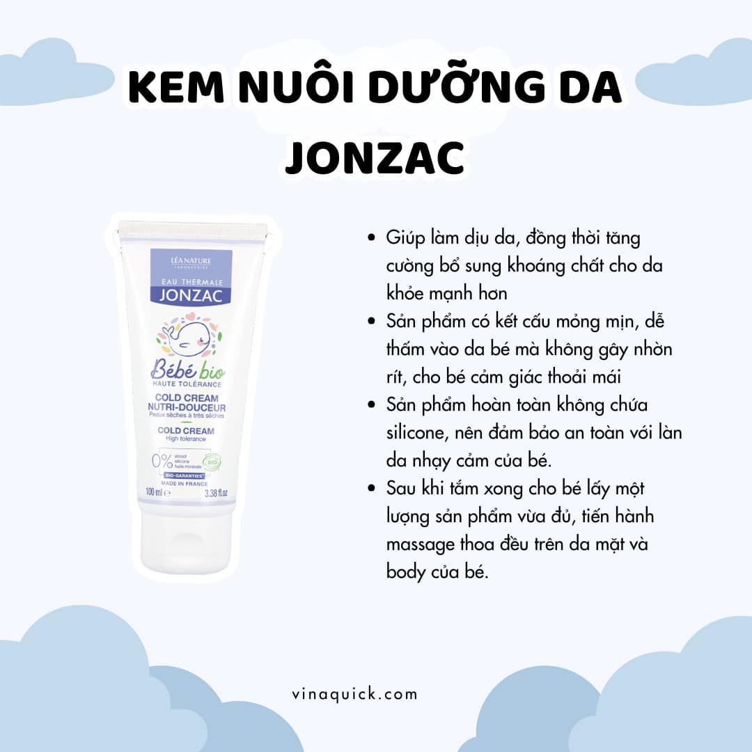 Kem Dưỡng Hữu Cơ Nuôi Dưỡng Da Bé Jonzac Cold Cream 100ml