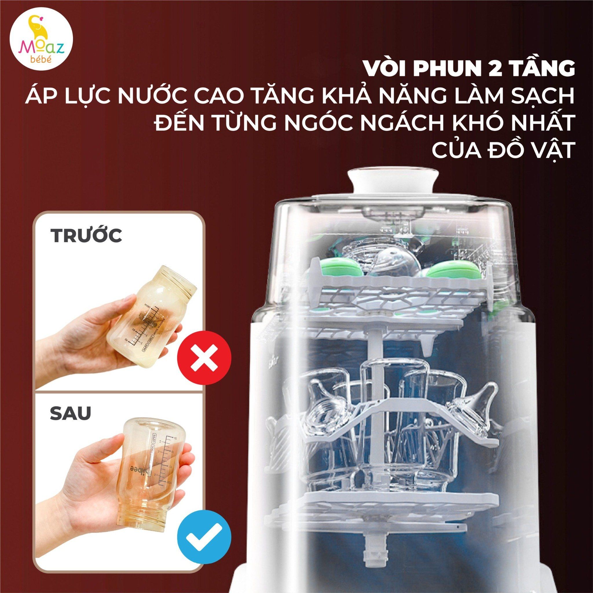 Máy rửa bình sữa Moaz BéBé MB-064