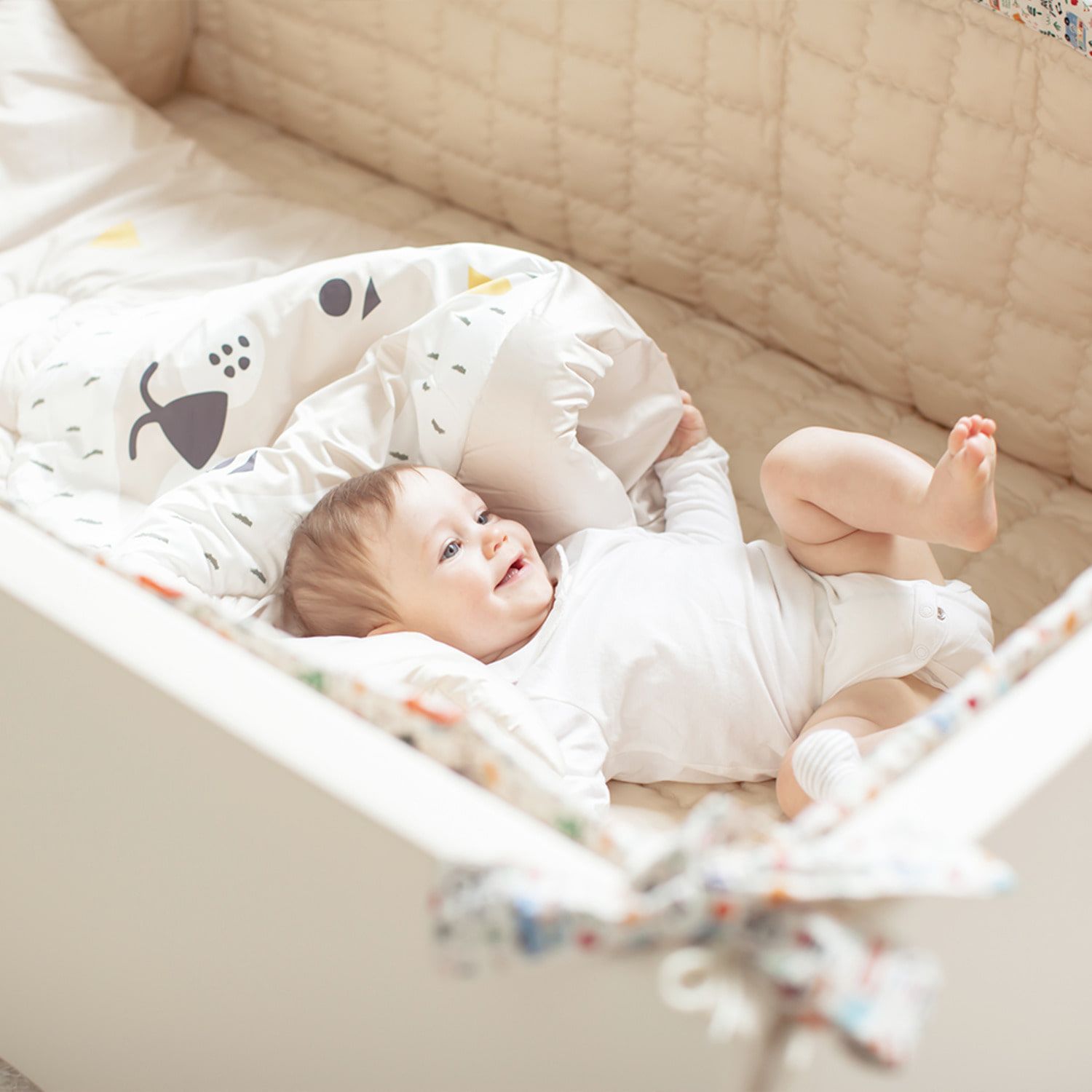 BUMPER BED GGUMBI DÒNG HIGH GUARD - MÀU IVORY