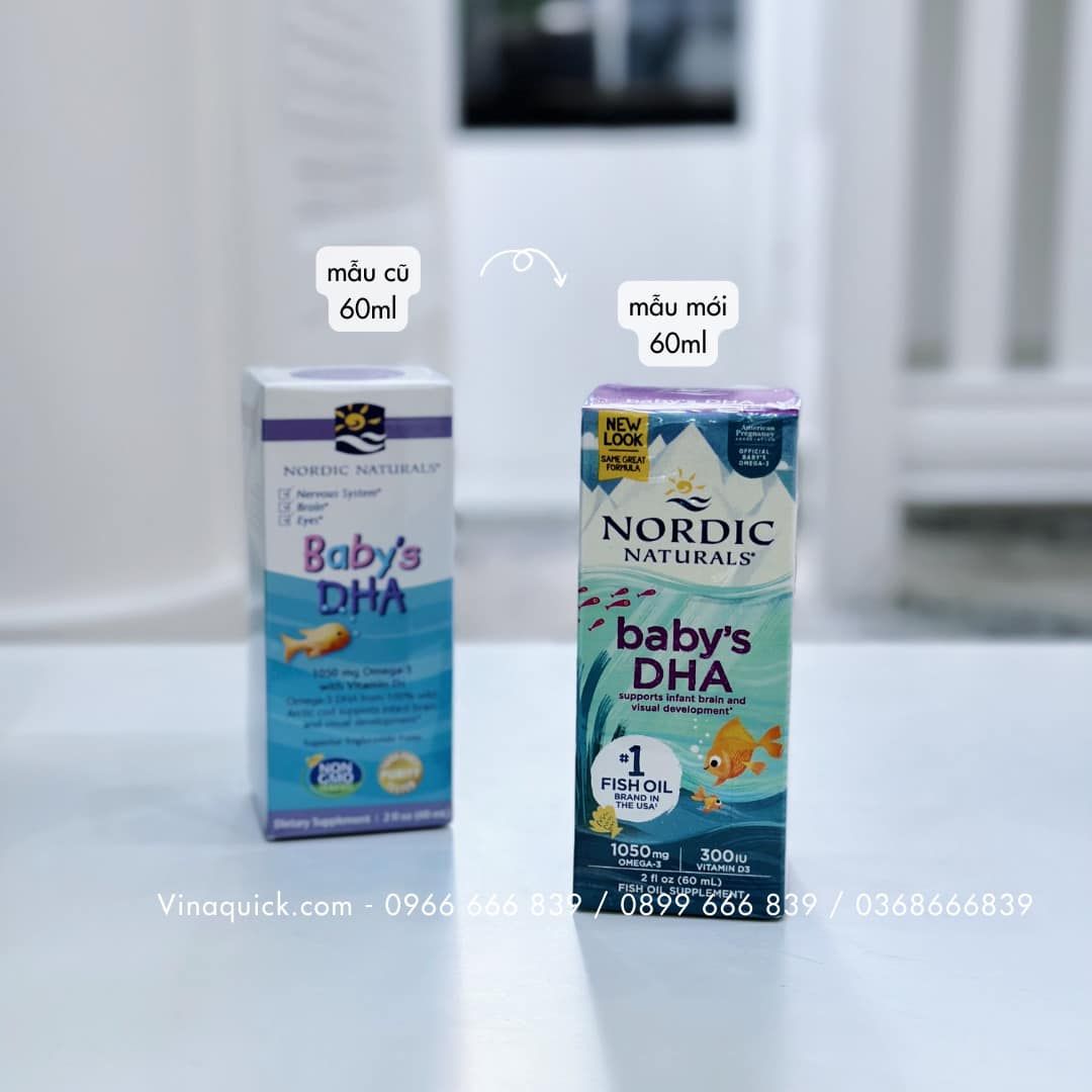 DHA CHO BÉ NORDIC NATURALS 1050 MG OMEGA-3 + 300 IU VITAMIN D3 60ML