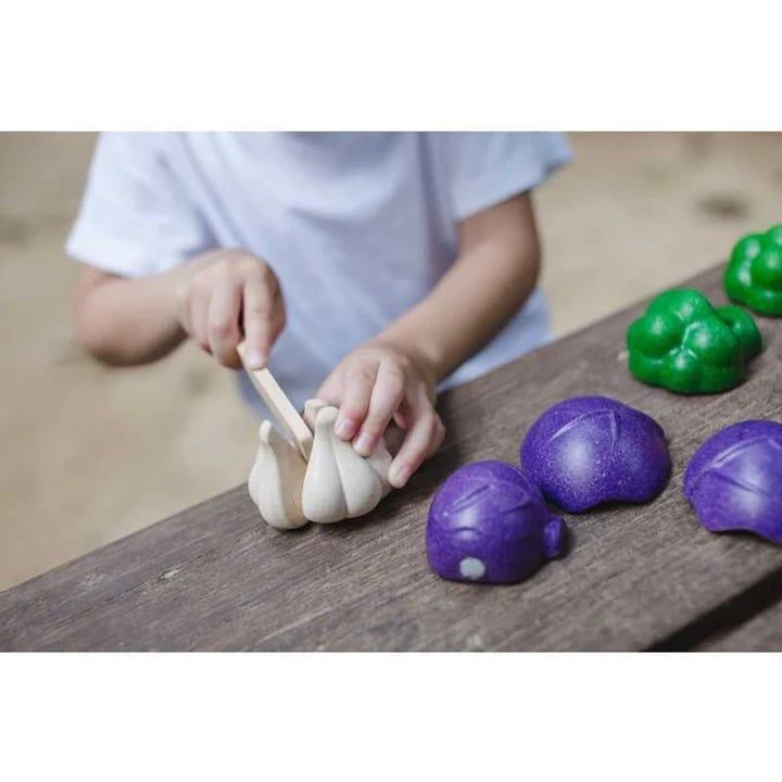 Đồ Chơi Gỗ PlanToys Bộ Cắt Rau Củ 5 Màu Sắc Cho Bé 18M+
