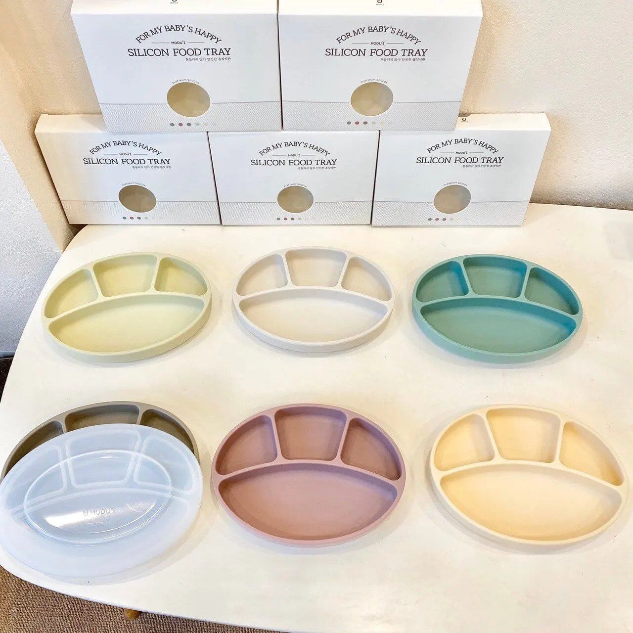 Khay Ăn Dặm Silicone Chia Ngăn Modui