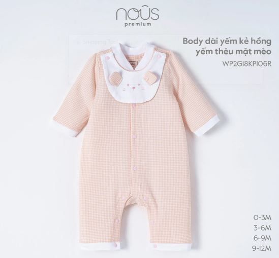 Body Dài Nous Yếm Thêu Yếm Họa Tiết Mặt Mèo