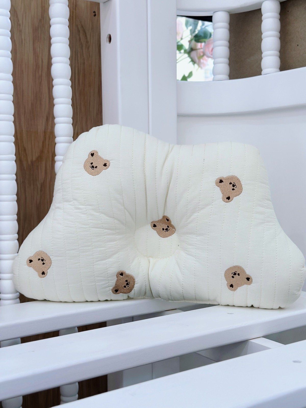 Gối Ngủ Cotton Chống Bẹp Đầu Cho Trẻ Sơ Sinh Thoáng Khí LouLou By Vinaquick