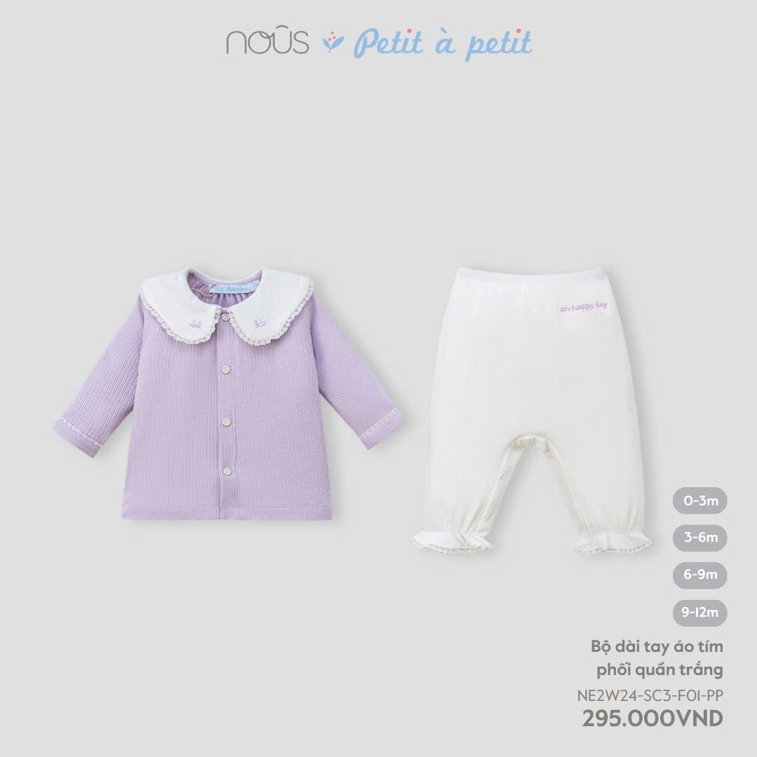 Bộ Tay Dài Nous Áo Tím Phối Quần Trắng