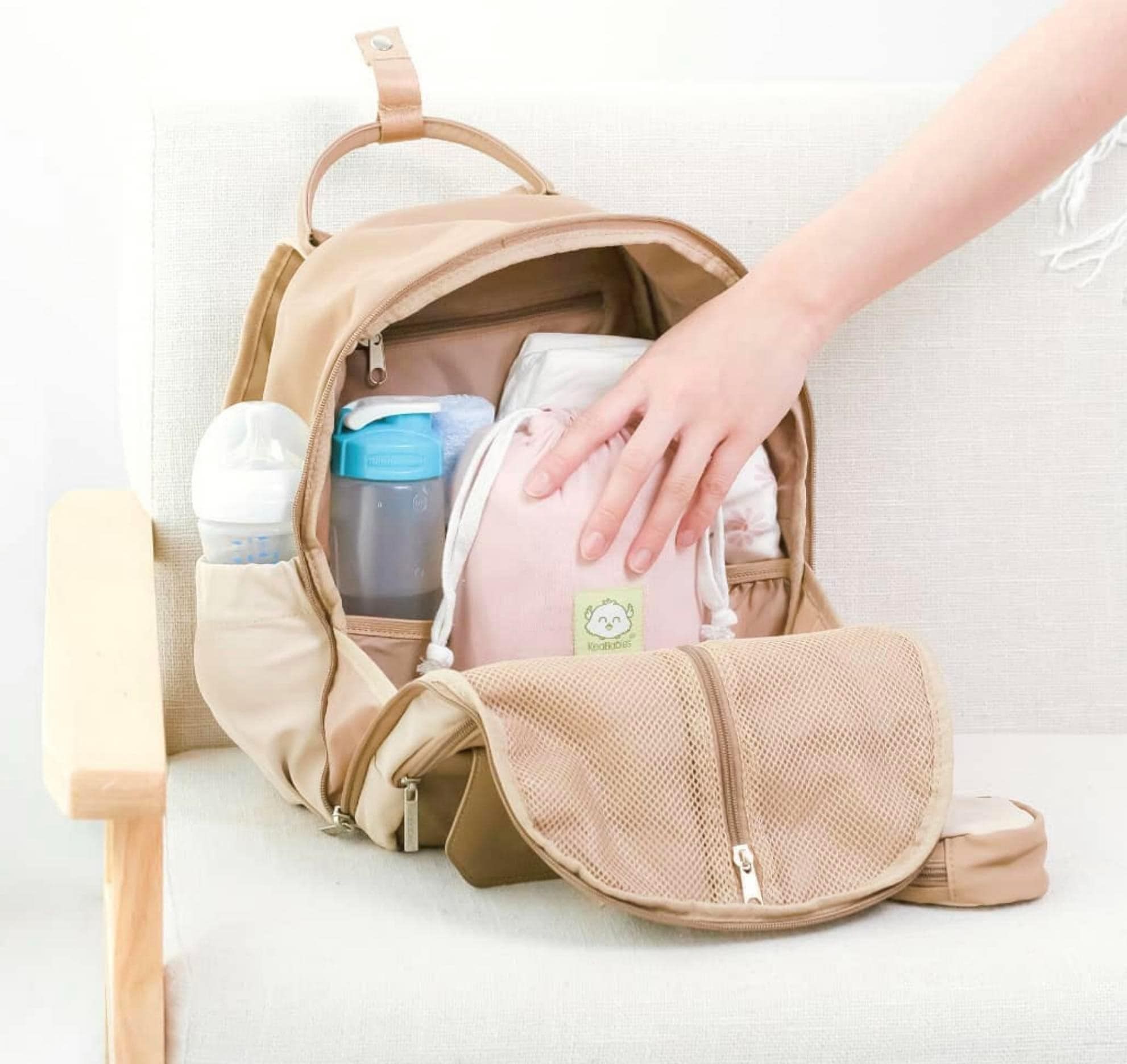 Ba lô bỉm sữa Keababies, Túi Bỉm Sữa Đa Năng - Latte