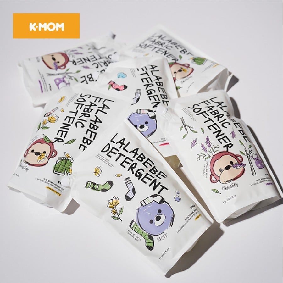 NƯỚC GIẶT THUẦN CHAY LALABEBE K-MOM HÀN QUỐC HƯƠNG BAN MAI TÚI 1.3L