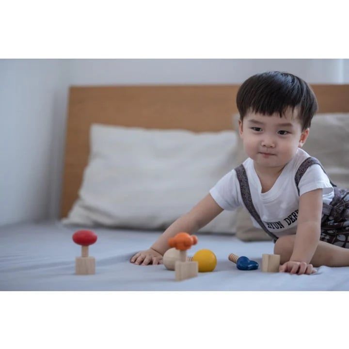 Đồ Chơi Gỗ PlanToys Cơ Khí Vặn Ốc Vít Nuts & Bolts Cho Bé 2Y+