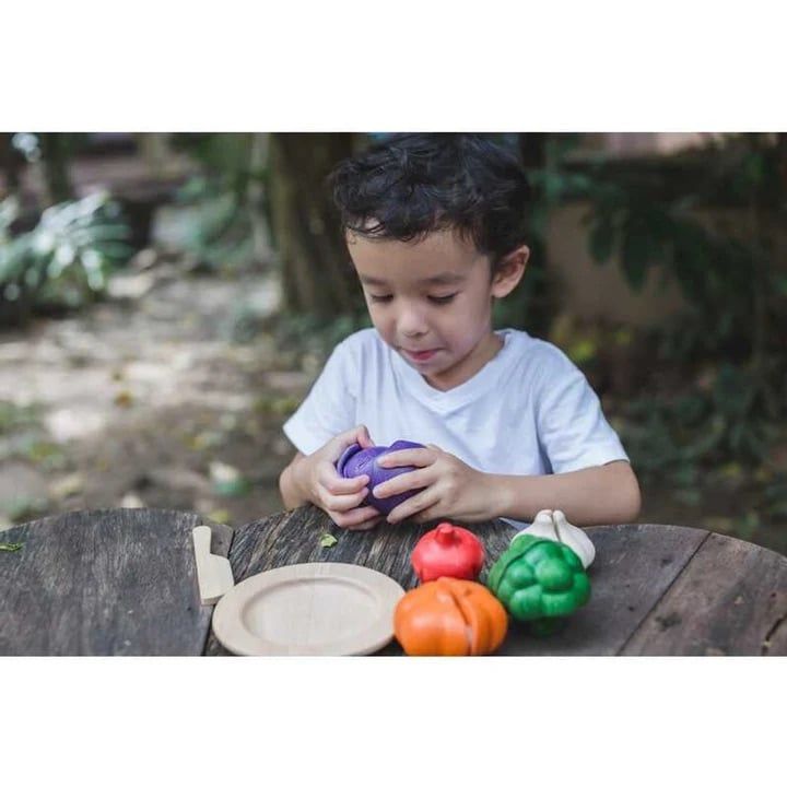 Đồ Chơi Gỗ PlanToys Bộ Cắt Rau Củ 5 Màu Sắc Cho Bé 18M+