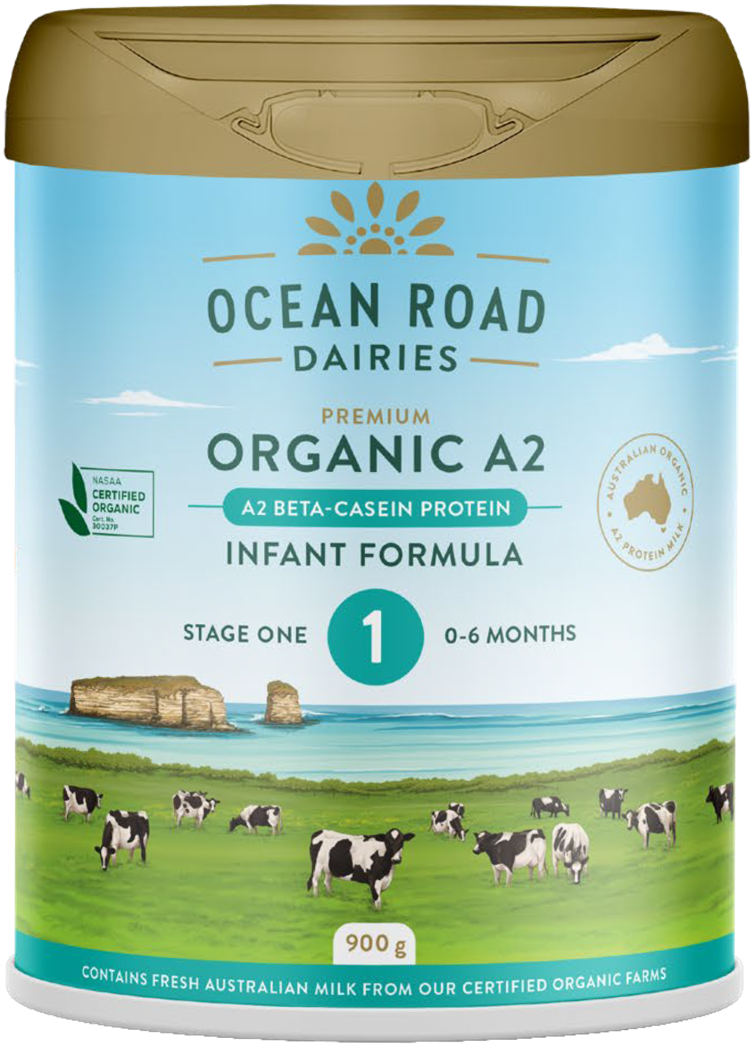 Sữa Ocean Road Dairies Infant Organic A2 Số 1 Cho Bé Từ 0-6 Tháng (900g)