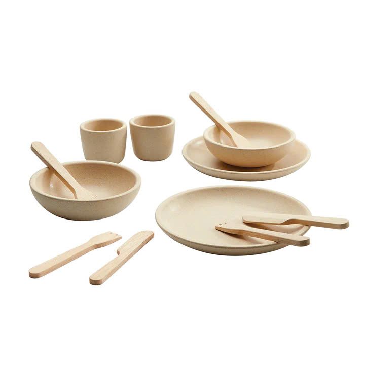 Đồ Chơi Gỗ PlanToys Bộ Bàn Ăn Tableware Cho Bé 2Y+
