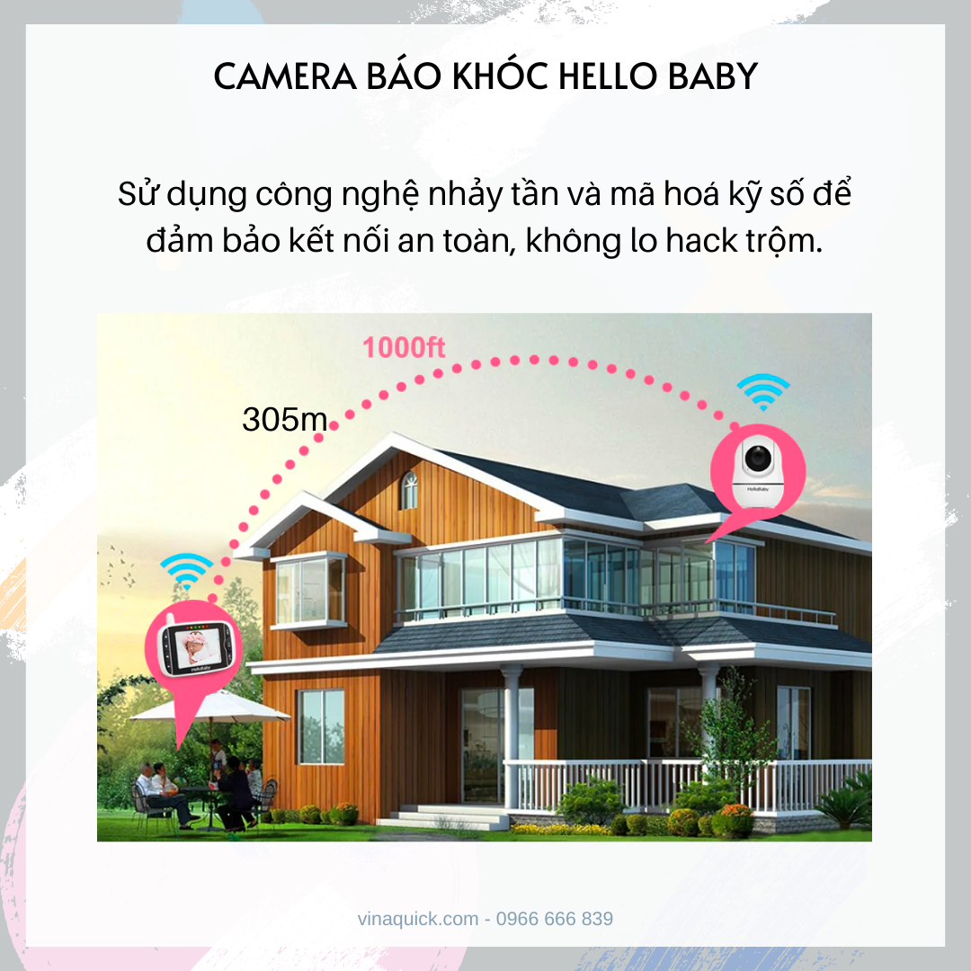 Camera theo dõi - báo khóc HelloBaby HB6550 (5 inch)