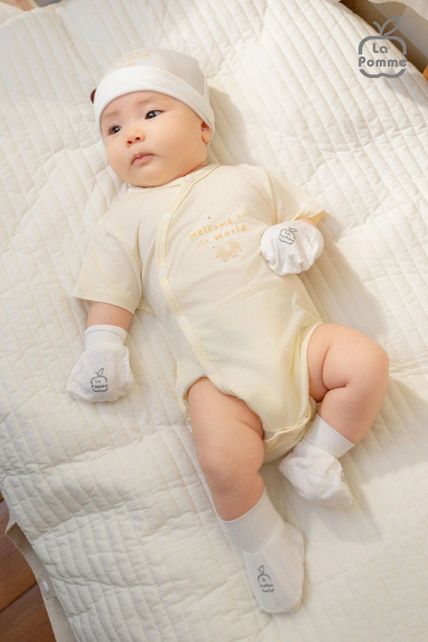 Body Tam Giác Cộc La Pomme Voi Dễ Thương - Màu Trắng
