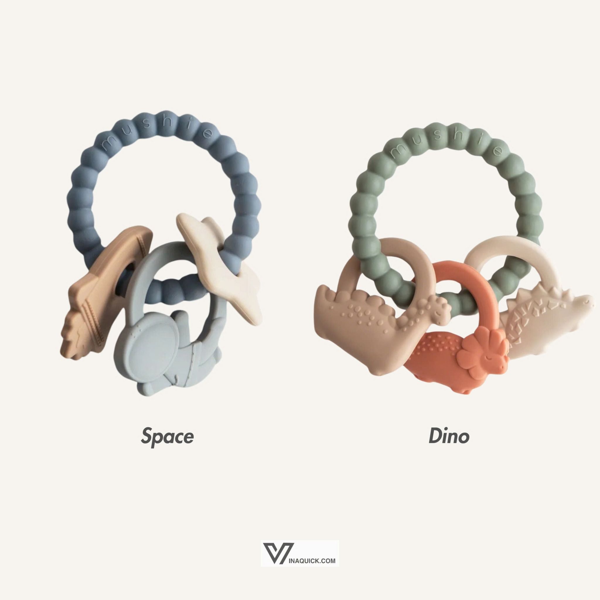 Bộ Vòng Đồ Chơi Gặm Nướu Mushie Teething Ring Cho Bé Từ 3M+