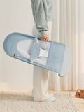  Ghế Rung Baby Bjorn Bouncer Balance Soft Vải Lưới Mesh - Light Gray Frame - Màu Sky Blue / White 