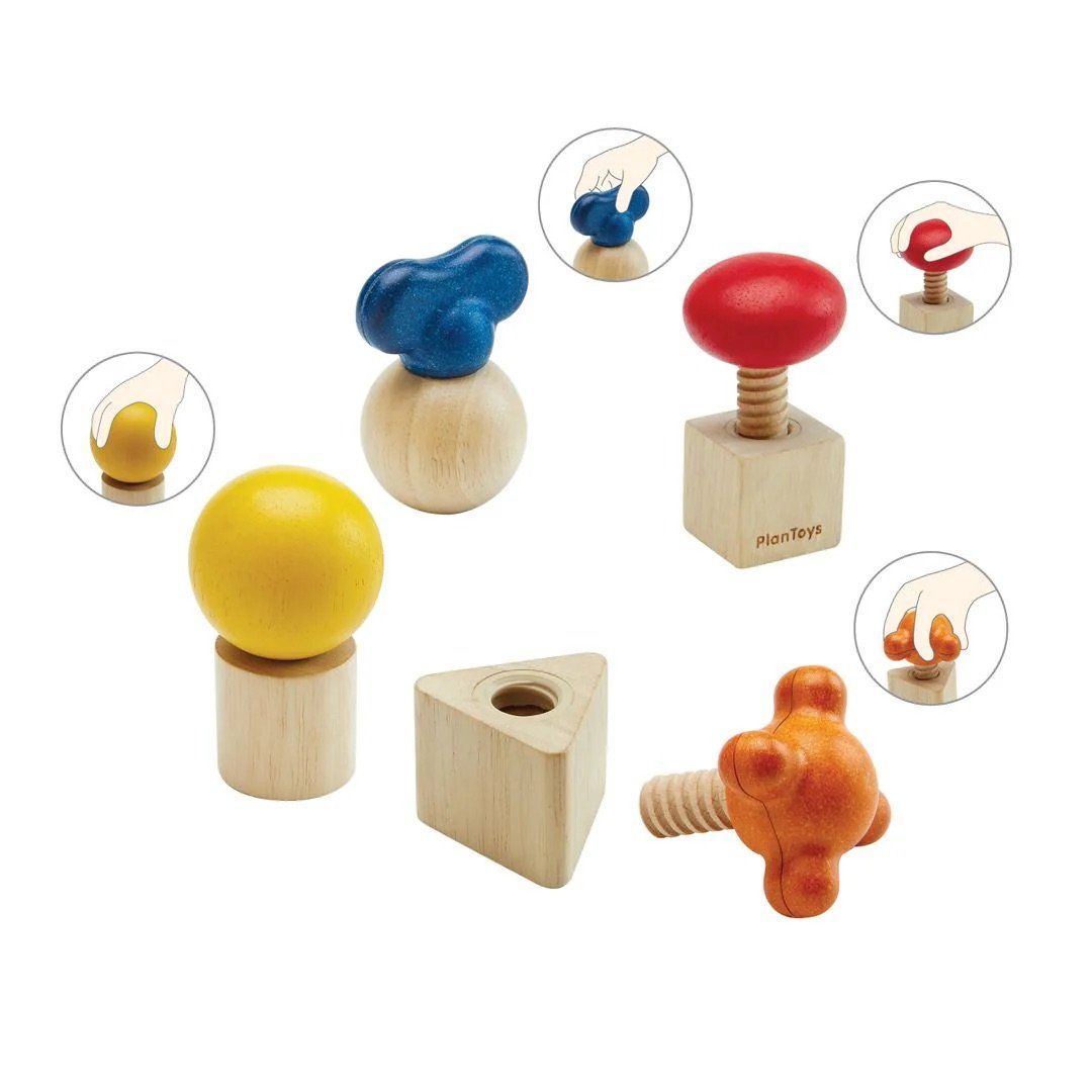 Đồ Chơi Gỗ PlanToys Cơ Khí Vặn Ốc Vít Nuts & Bolts Cho Bé 2Y+