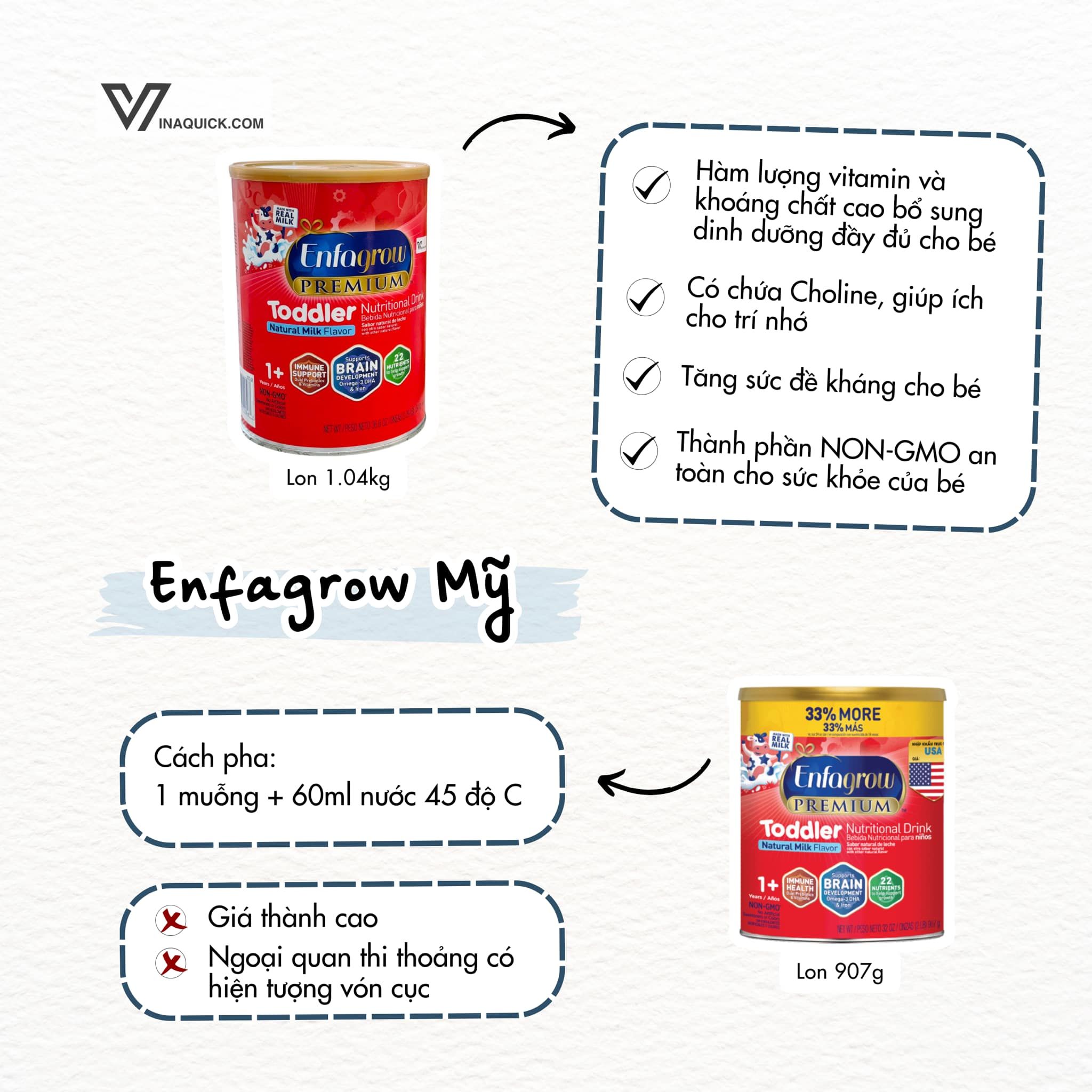 Sữa Enfagrow Premium Toddler Nutritional Drink - Natural Milk Flavor Cho Bé Từ 12 - 36 Tháng (1.04kg)