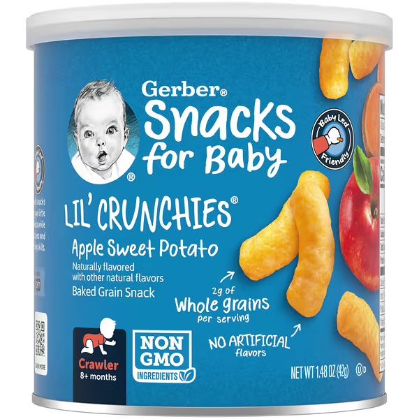BÁNH ĂN DẶM GERBER LIL’ CRUNCHIES CHO BÉ TỪ 8M+ (42G)