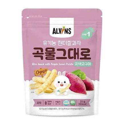 BÁNH GẠO LỨT HỮU CƠ ĂN DẶM DẠNG QUE ALVINS CHO BÉ TỪ 6M+ ( 25g )